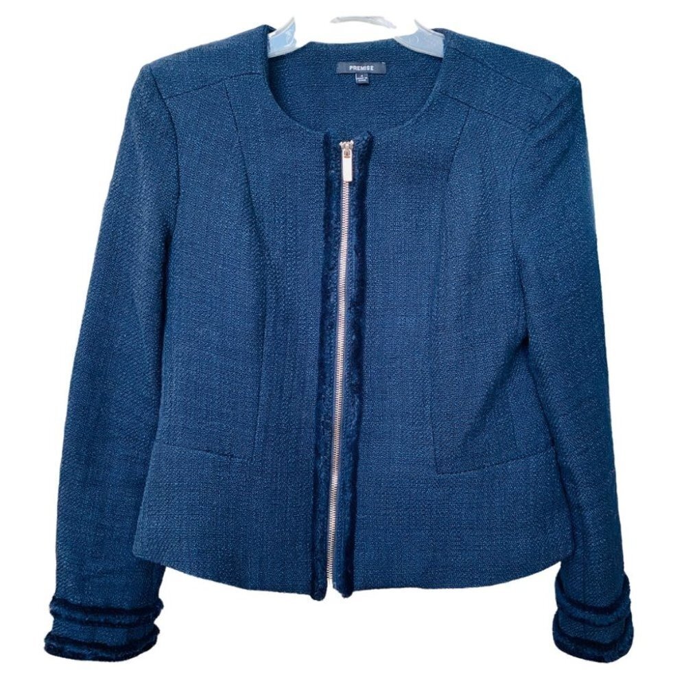Premise Navy Blue Peplum Career Blazer